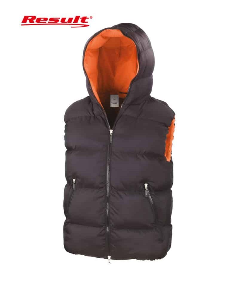 Gilet Unisex Imbottito Result RER190 nero arancio