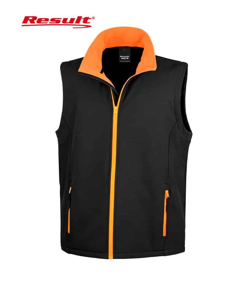 Gilet Softshell Uomo Result RER232M 14 Gilet Softshell Uomo Result RER232M nero arancio