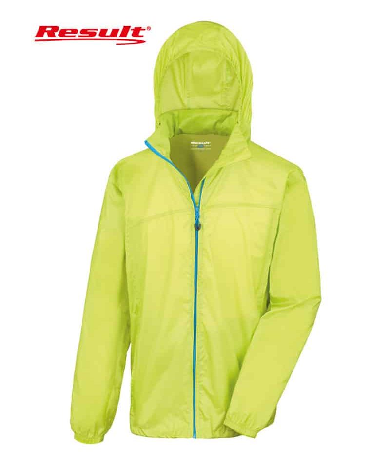 Kway unisex richiudibile antipioggia Result RER189X 12 Kway unisex richiudibile antipioggia Result RER189X verde lime