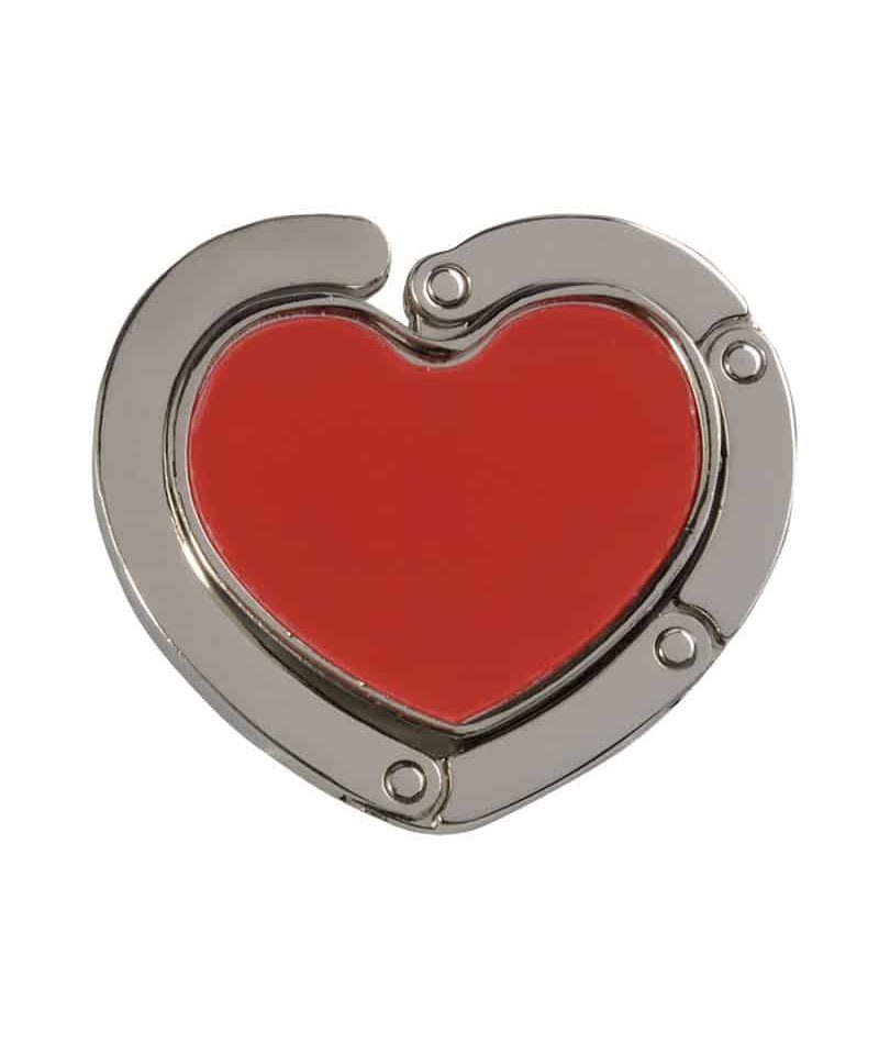 Gancio appendiborsa in metallo a forma di cuore 10912 chiuso