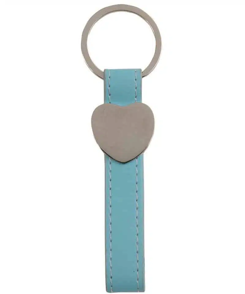 Portachiavi con cuore in metallo 09903 azzurro