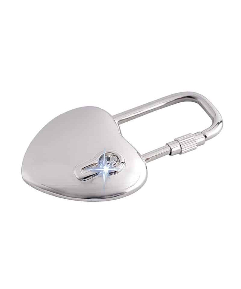 Portachiavi in metallo a cuore con strass 08900