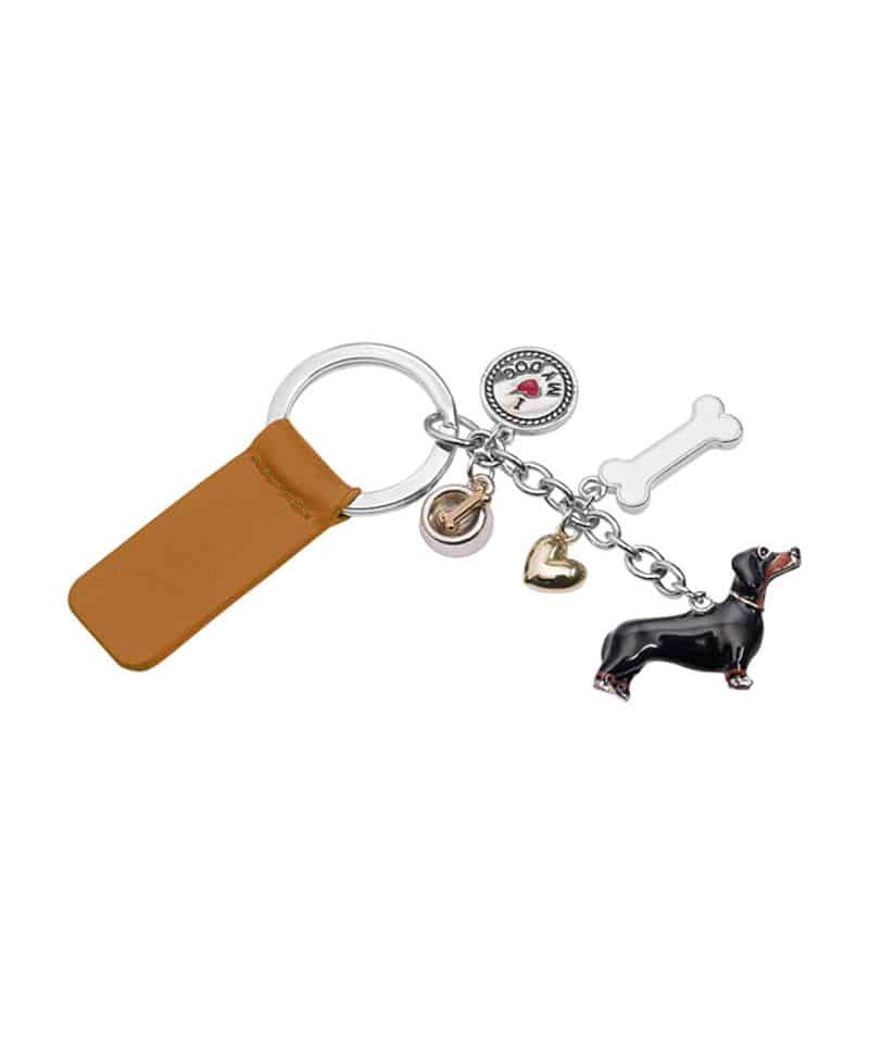 Portachiavi in metallo con Pendagli Cane Bassotto PE013