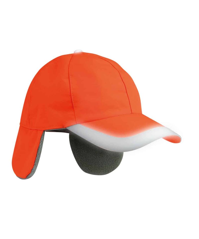 Cappellino 6 pannelli in pile catarifrangente K18074 ARANCIO 2