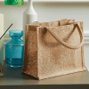 Shopper in juta metallizzata Westford Mill W431 - 26x22x14 cm 2 Shopper in juta metallizzata Westford Mill W431 lato b