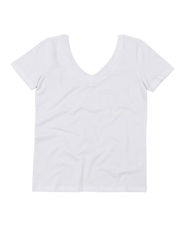 T-shirt Donna in cotone Organico Collo V Mantis MAM119 bianco