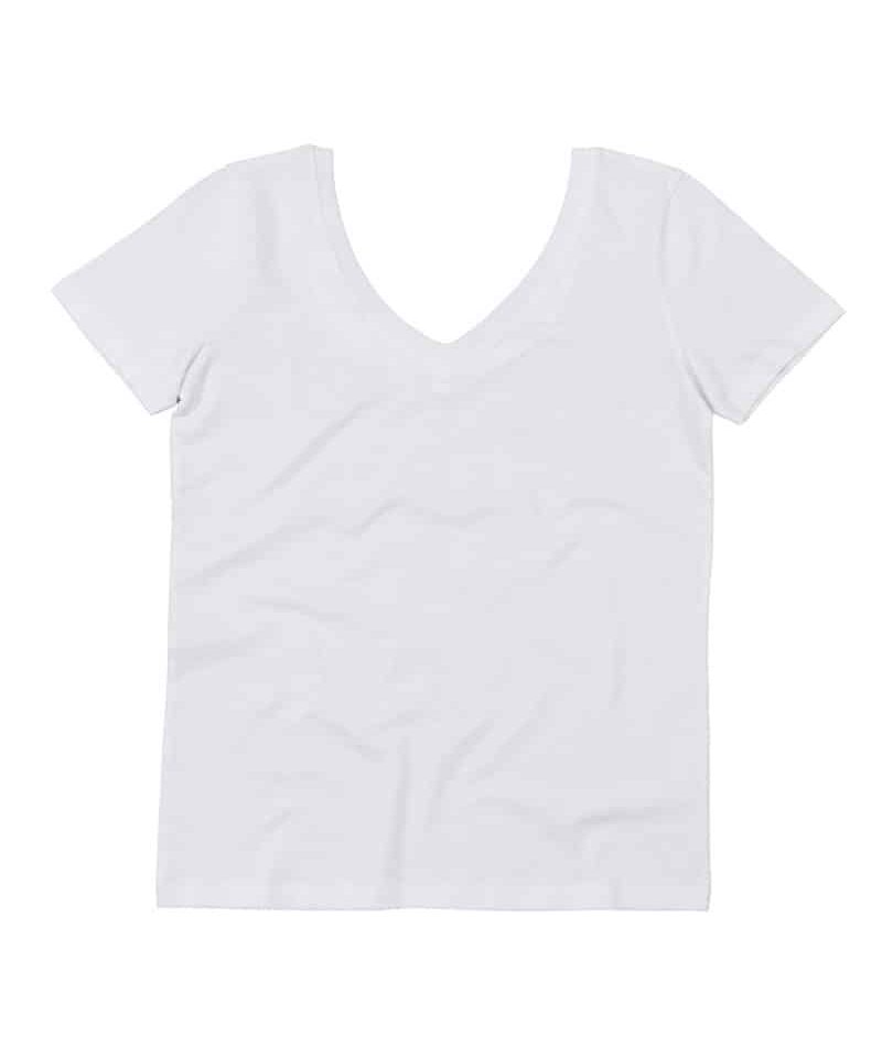 T-shirt Donna in cotone Organico Collo V Mantis MAM119 bianco