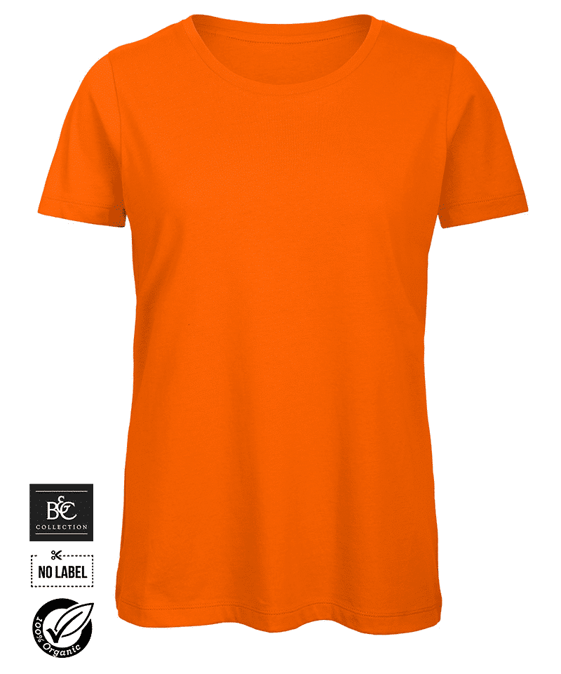 T-shirt donna in cotone organico No Label manica corta BCTW043 18 T-shirt-donna-in-cotone-organico-No-Label-manica-corta-BCTW043-ARANCIO