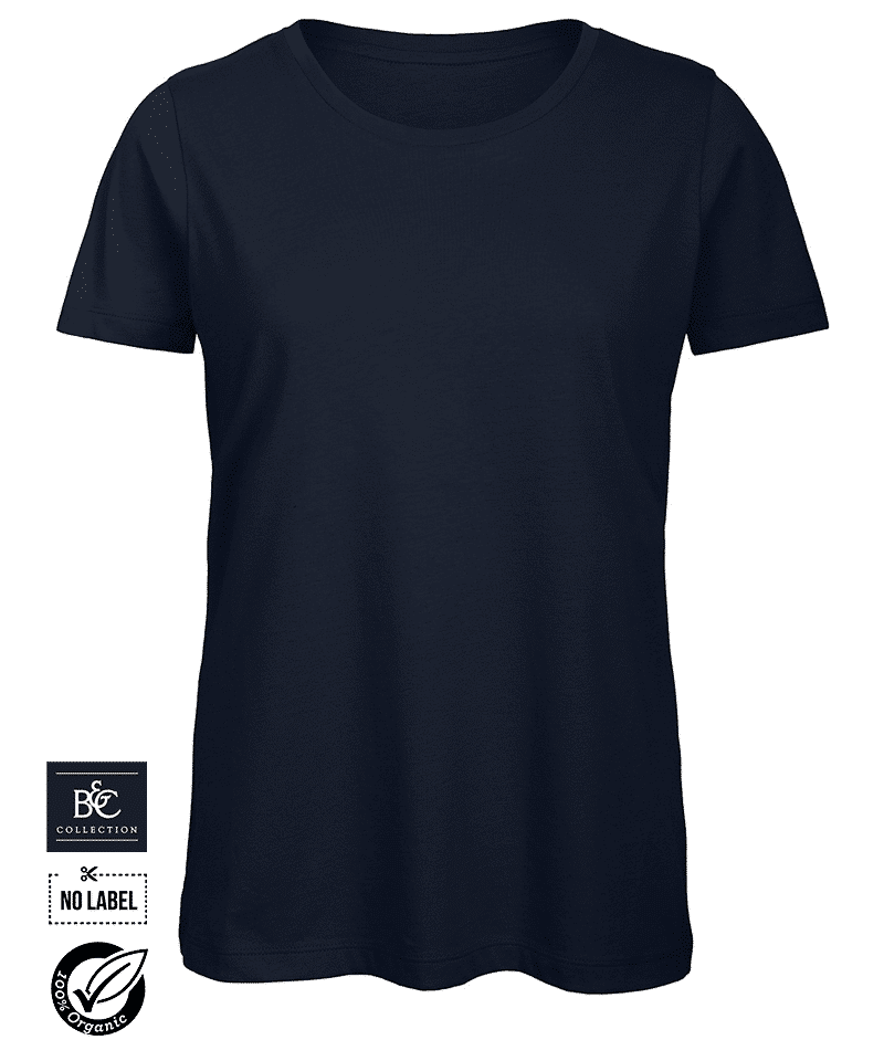 T-shirt donna in cotone organico No Label manica corta BCTW043 19 T-shirt-donna-in-cotone-organico-No-Label-manica-corta-BCTW043-BLU-NAVY