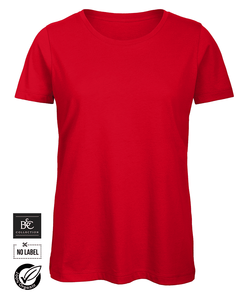 T-shirt donna in cotone organico No Label manica corta BCTW043 21 T-shirt-donna-in-cotone-organico-No-Label-manica-corta-BCTW043-rosso