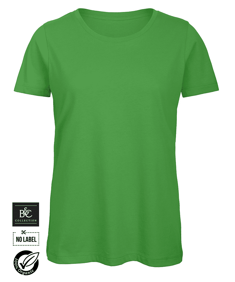T-shirt donna in cotone organico No Label manica corta BCTW043 23 T-shirt-donna-in-cotone-organico-No-Label-manica-corta-BCTW043-verde-real