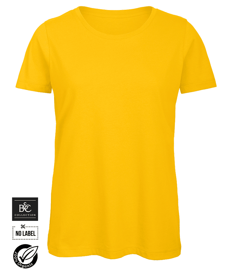 T-shirt donna in cotone organico No Label manica corta BCTW043 14 T-shirt-donna-personalizzate-no-label-manica-corta-BCTW043-giallo