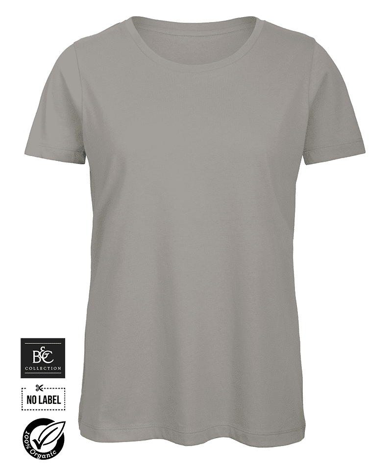 T-shirt donna in cotone organico No Label manica corta BCTW043 15 T-shirt-donna-personalizzate-no-label-manica-corta-BCTW043-grigio-chiaro