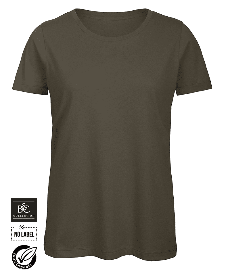 T-shirt donna in cotone organico No Label manica corta BCTW043 16 T-shirt-donna-personalizzate-no-label-manica-corta-BCTW043-khaki