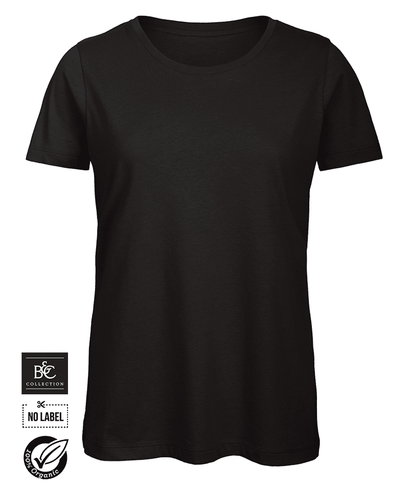 T-shirt donna in cotone organico No Label manica corta BCTW043 17 T-shirt-donna-personalizzate-no-label-manica-corta-BCTW043-nero