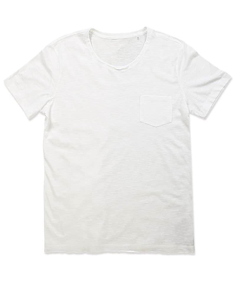 T-shirt uomo fiammata girocollo con taschino Stedman ST9450 10 T-shirt uomo fiammata girocollo con taschino Stedman ST9450 bianco