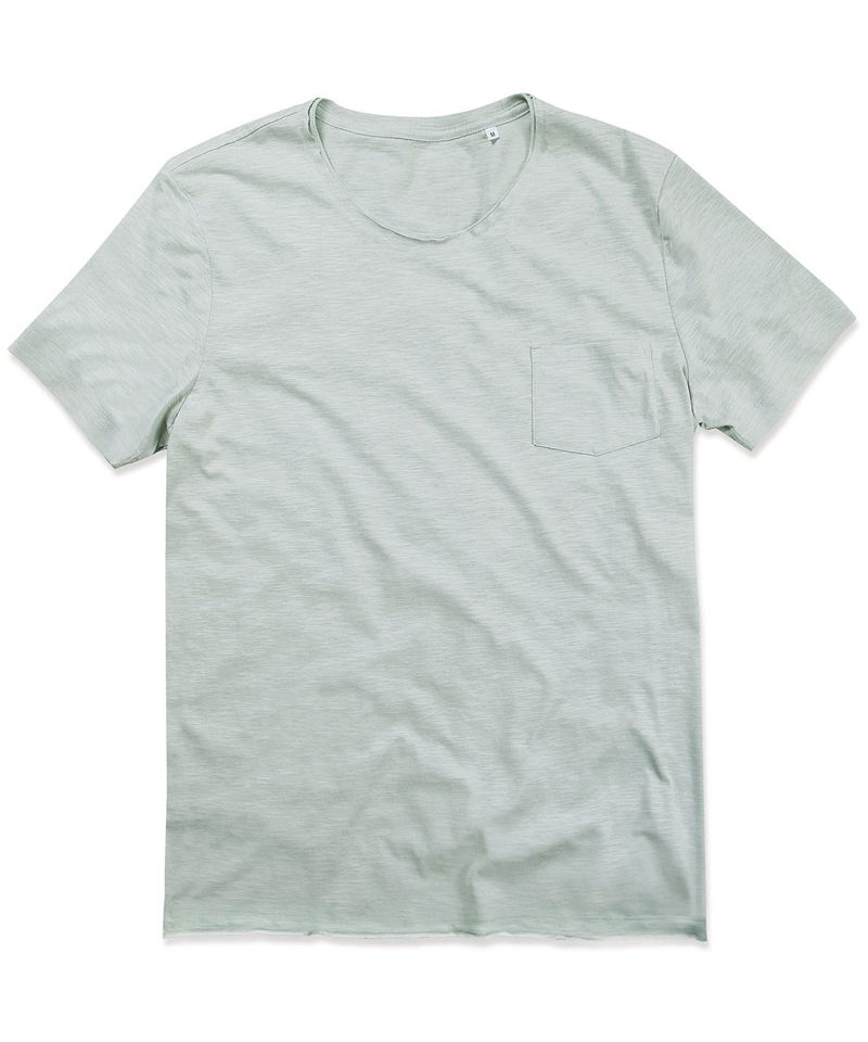 T-shirt uomo fiammata girocollo con taschino Stedman ST9450 11 T-shirt uomo fiammata girocollo con taschino Stedman ST9450 grigio
