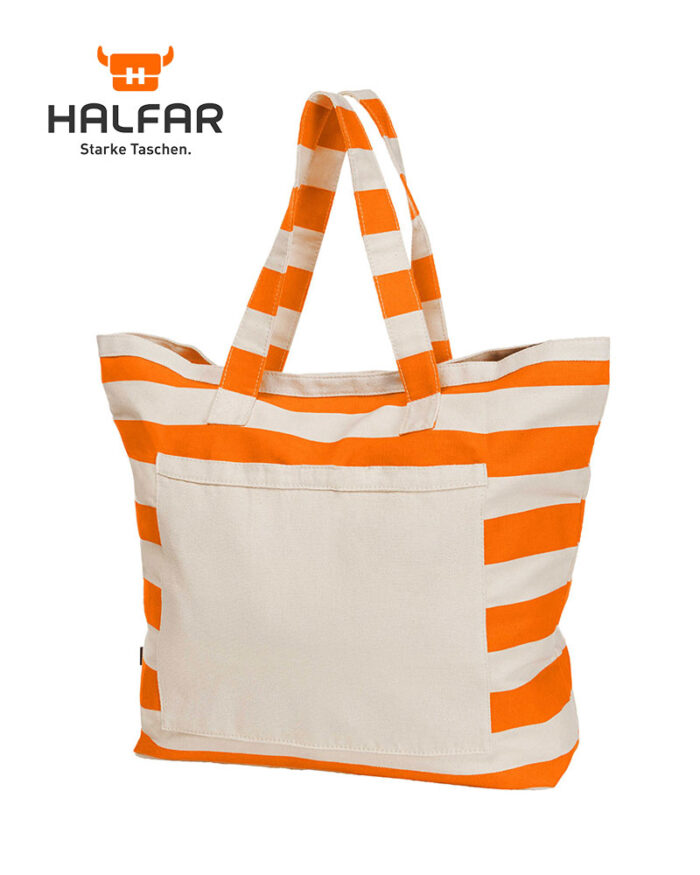 borse mare personalizzate a righe Halfar H1809116 arancio