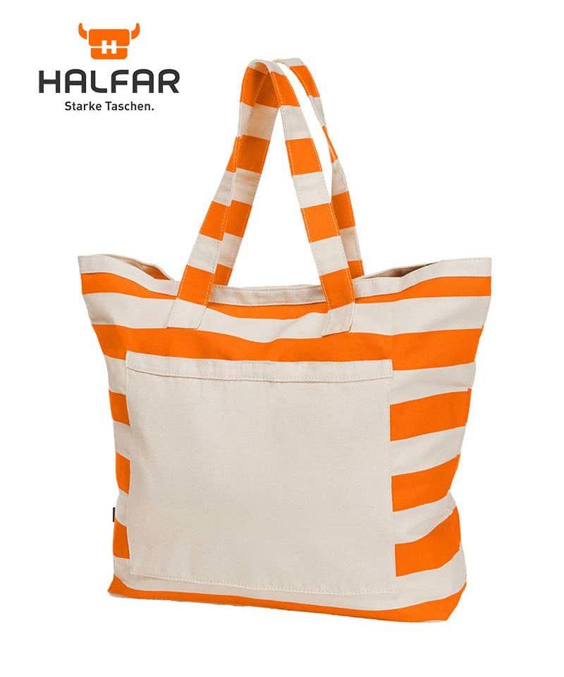 borse mare personalizzate a righe Halfar H1809116 arancio