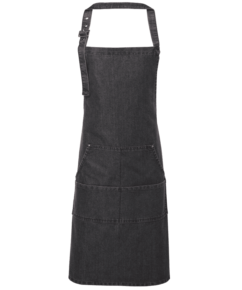 Grembiule Pettorina in Jeans con Tasca Centrale Premier PR126 5 grembiule in denim con pettorina e tasca centrale Premier PR126 nero jeans