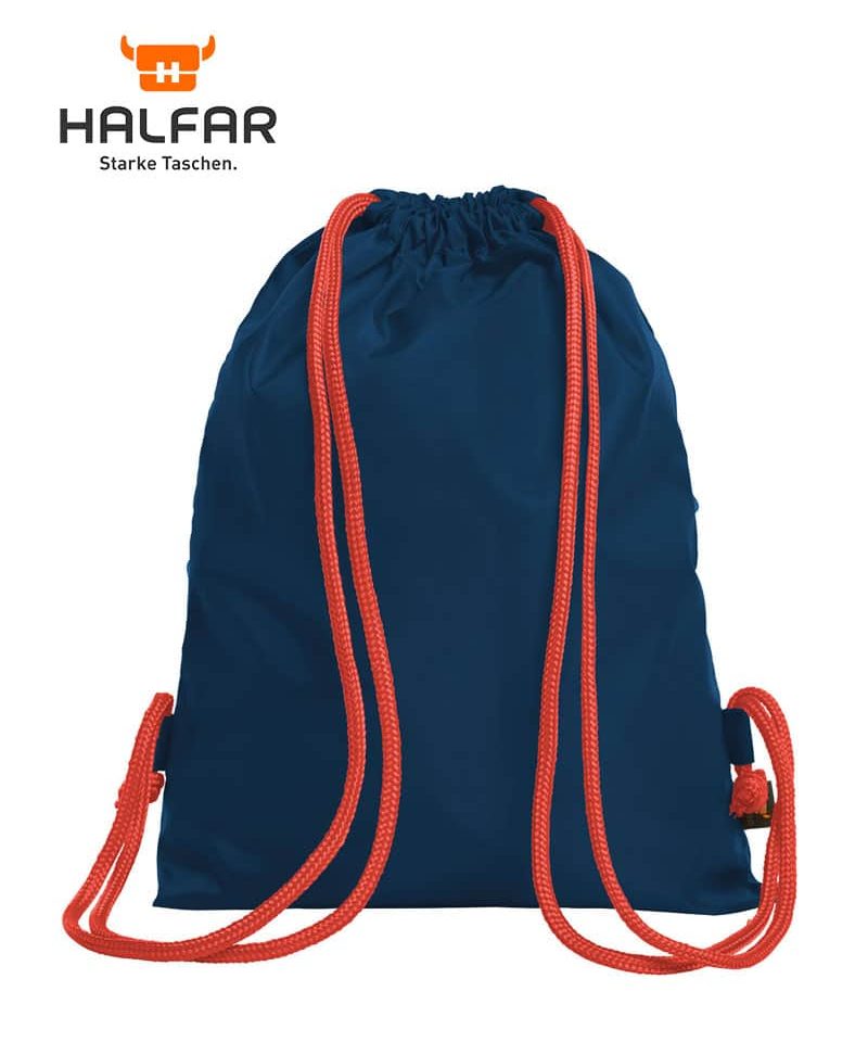 sacca portascarpe Halfar con cordini colorati H1813060 blu