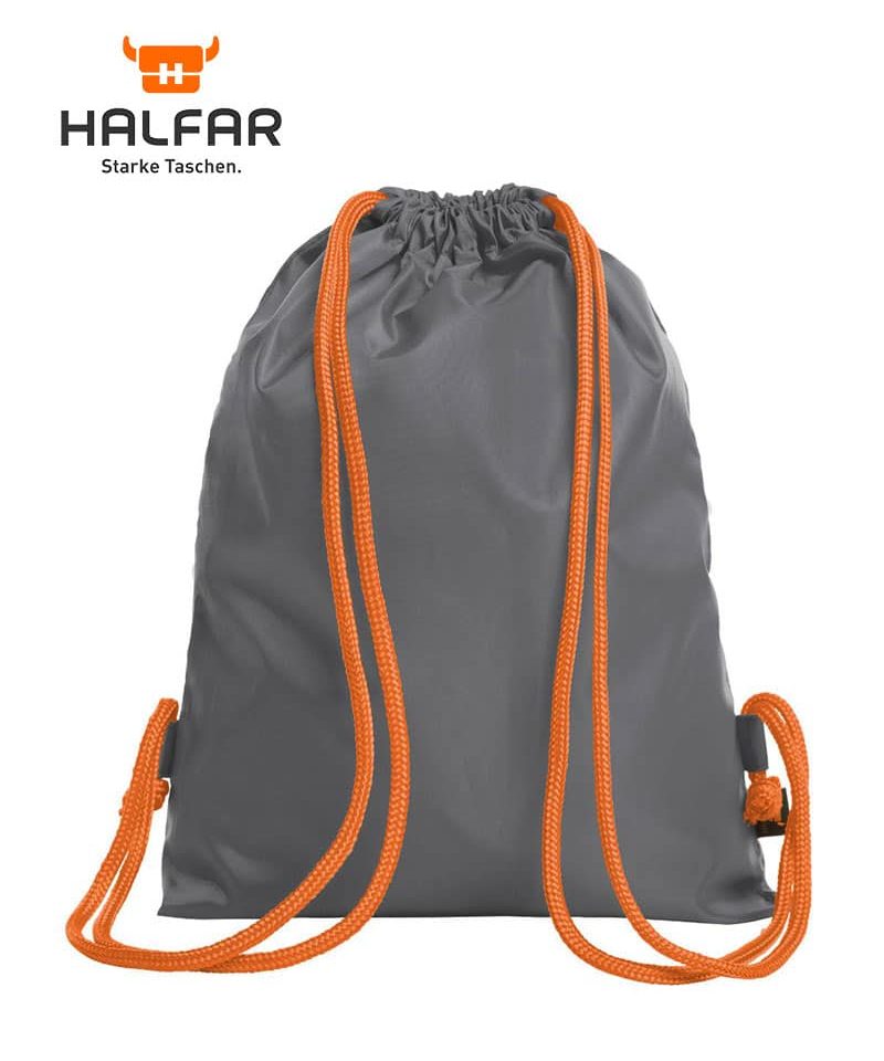 sacca portascarpe Halfar con cordini colorati H1813060 grigio medio