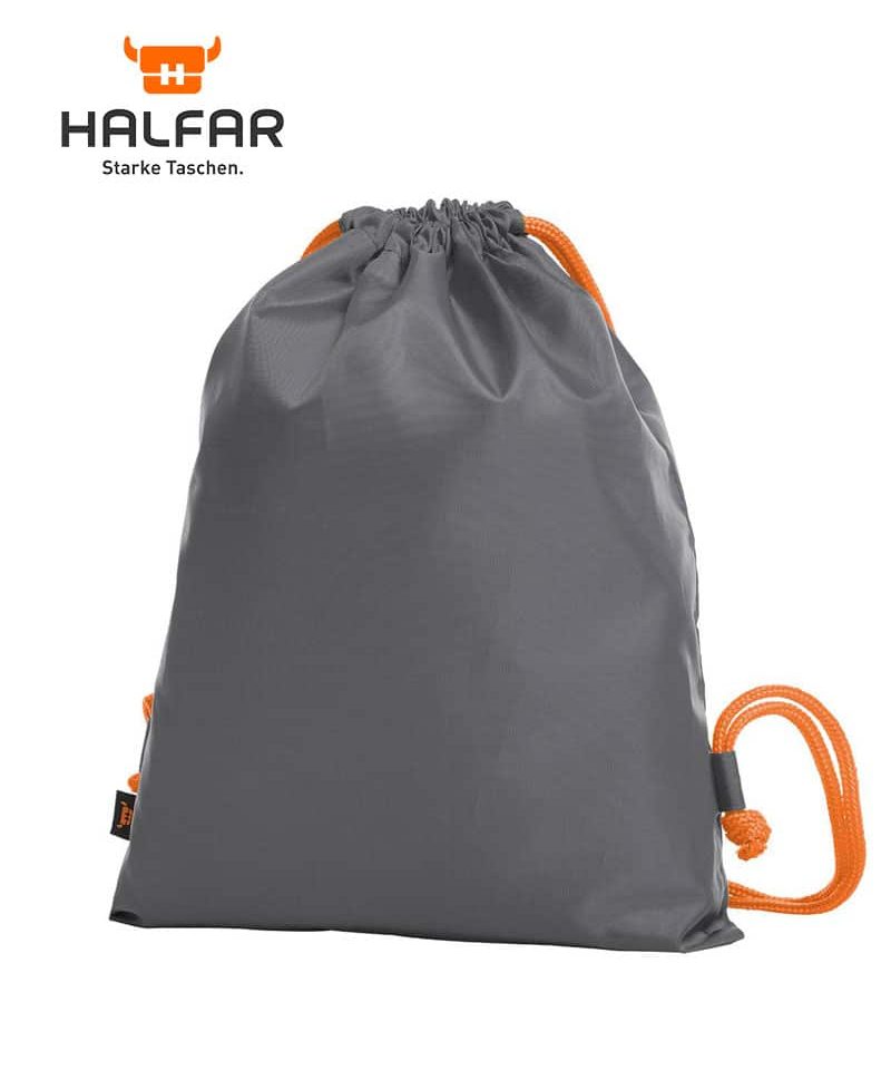 sacca portascarpe Halfar con cordini colorati H1813060 grigio medio