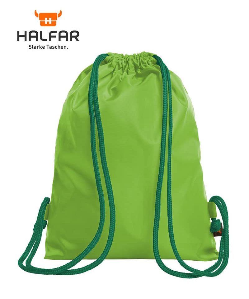 sacca portascarpe Halfar con cordini colorati H1813060 verde