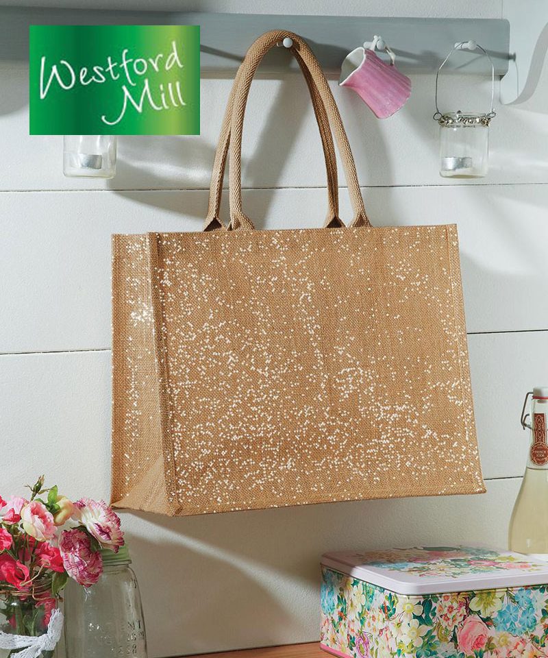 Shopper in juta metallizzata 42x33x19cm Westford Mill W437 c
