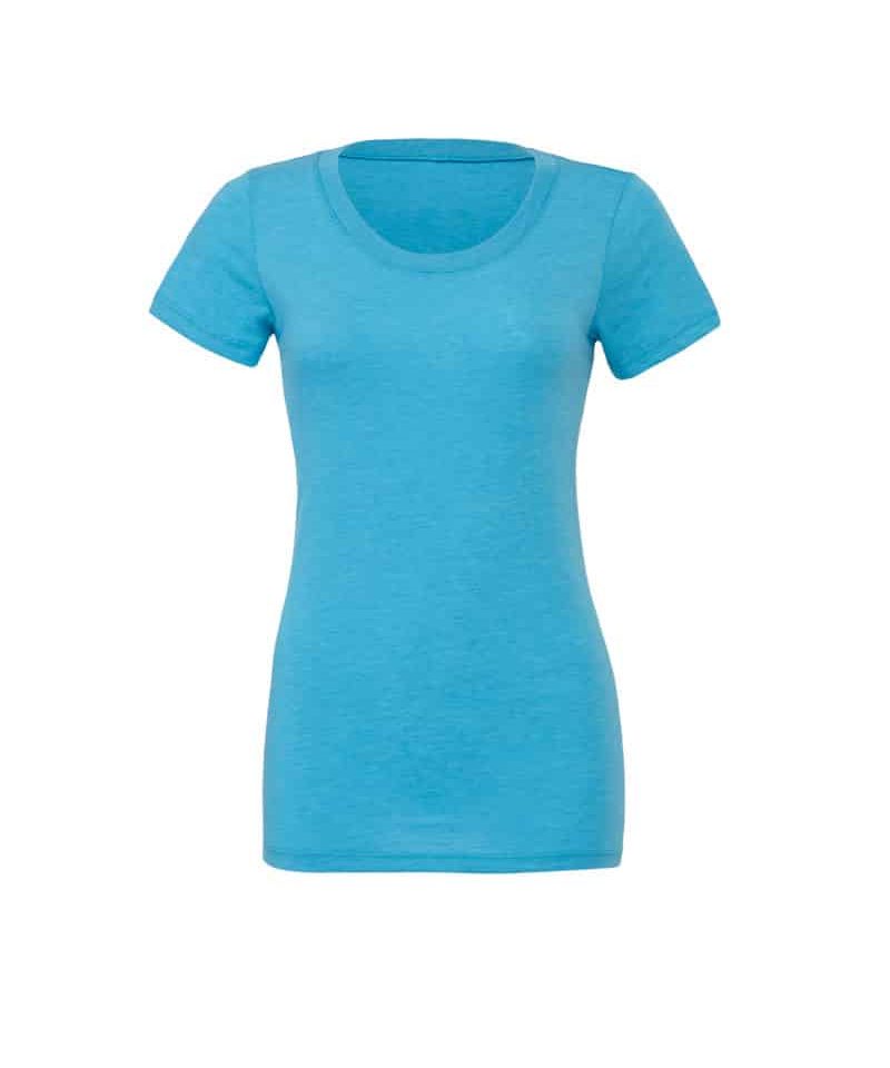 T-shirt-Donna-manica-corta-Triblend-Bella-Canvas-BE8413-turchese