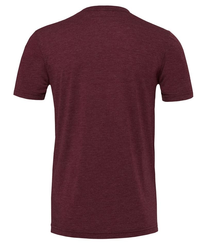T-shirt Unisex manica corta Triblend Bella Canvas BE3413 bordeaux retro