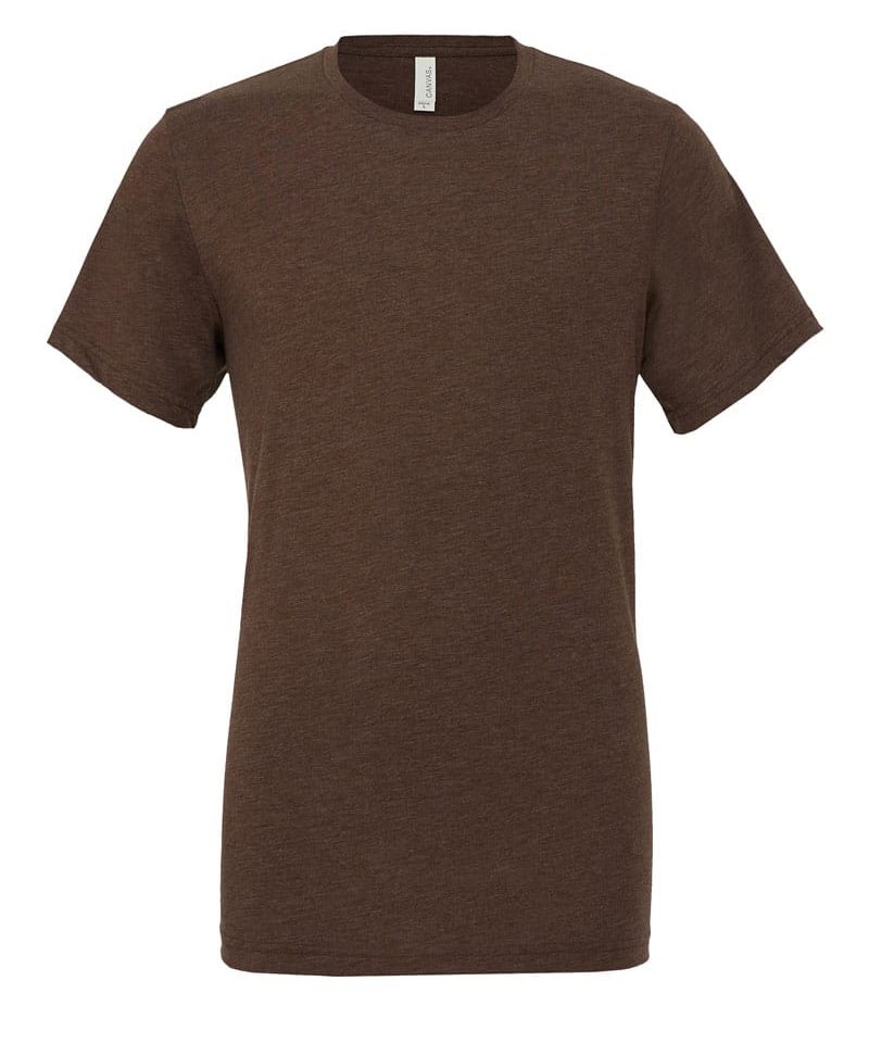 T-shirt Unisex manica corta Triblend Bella Canvas BE3413 marrone