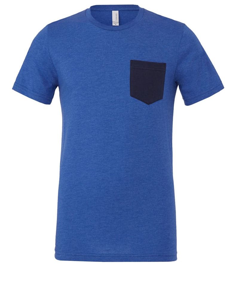 T-shirt uomo girocollo con Taschino Bella Canvas BE3021 12 T-shirt uomo girocollo con Taschino Bella Canvas BE3021 blu royal