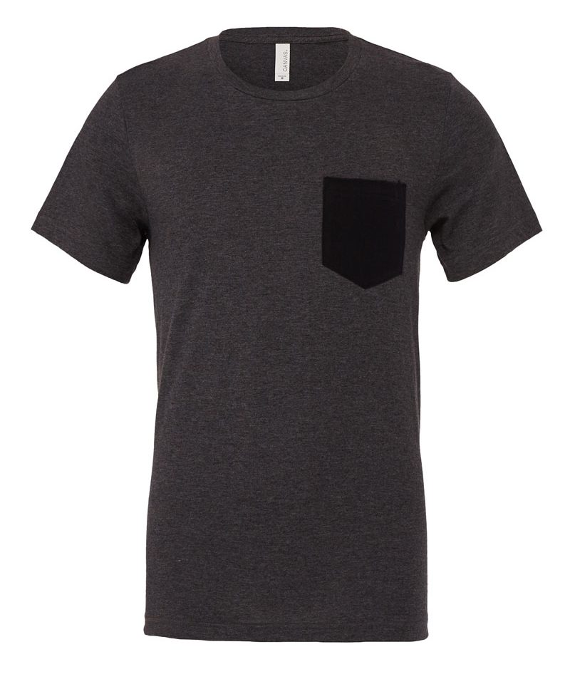 T-shirt uomo girocollo con Taschino Bella Canvas BE3021 14 T-shirt uomo girocollo con Taschino Bella Canvas BE3021 grigio