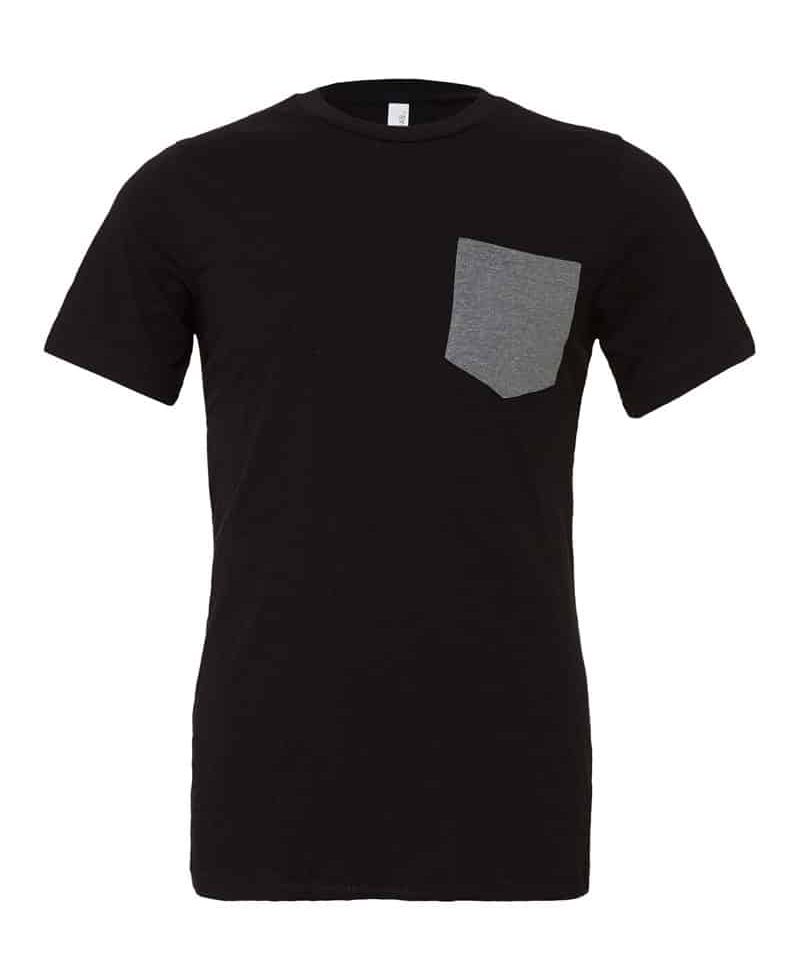 T-shirt uomo girocollo con Taschino Bella Canvas BE3021 15 T-shirt uomo girocollo con Taschino Bella Canvas BE3021 nero