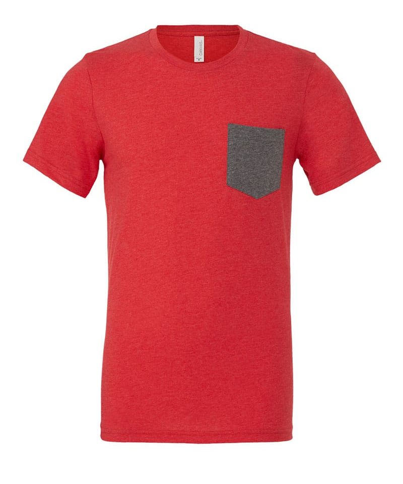 T-shirt uomo girocollo con Taschino Bella Canvas BE3021 13 T-shirt uomo girocollo con Taschino Bella Canvas BE3021 rosso