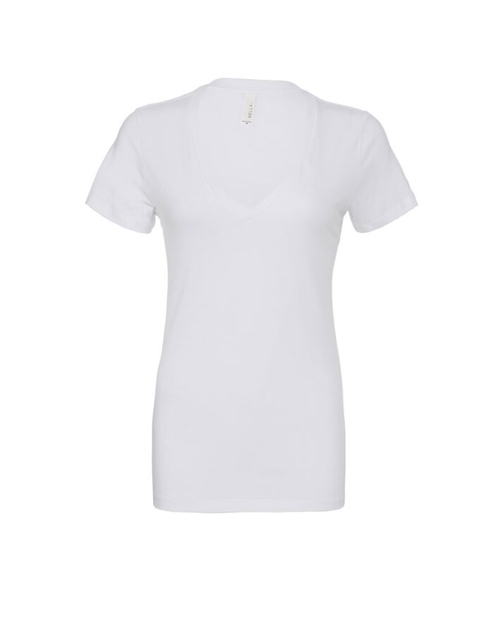 T-shirt donna collo a V Bella Canvas BE6035 bianco