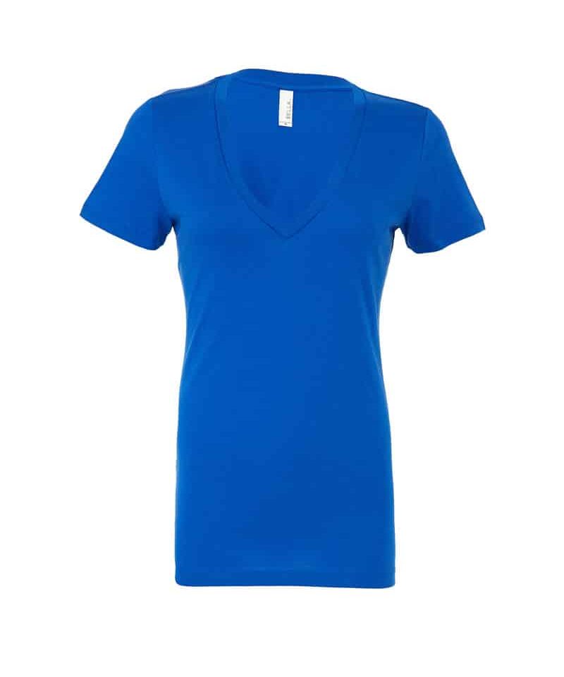 T-shirt donna collo a V Bella Canvas BE6035 blu royal