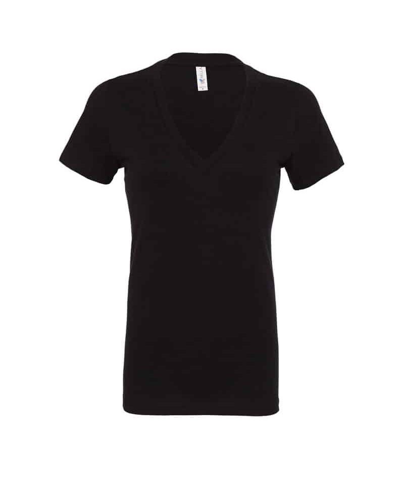 t shisrt donna collo V Bella Canvas BE6035 nero