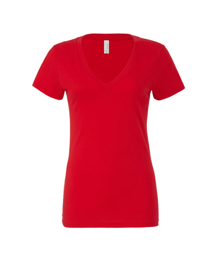 T-shirt donna collo a V Bella Canvas BE6035 rosso
