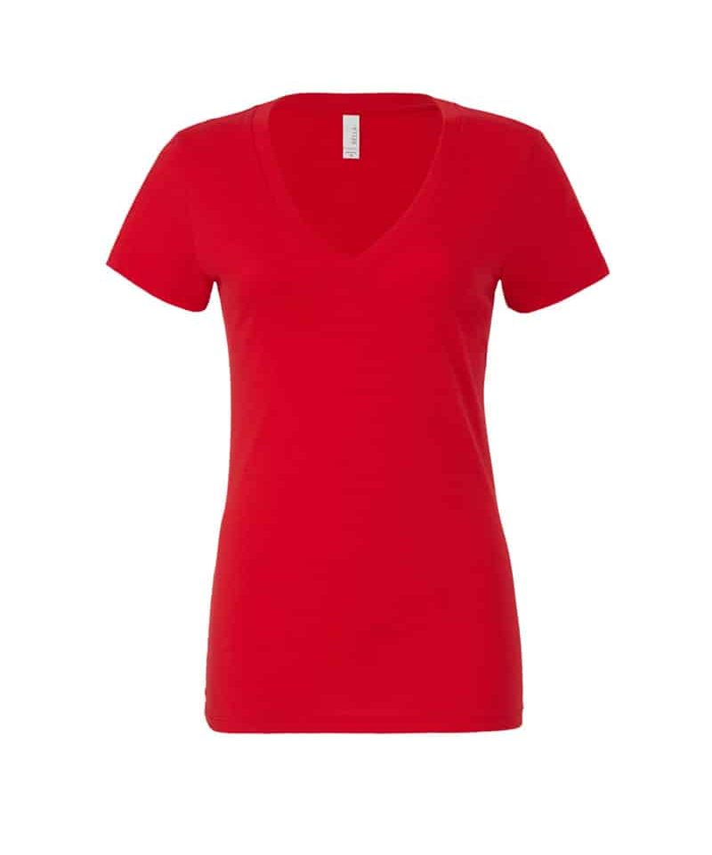 T-shirt donna collo a V Bella Canvas BE6035 rosso