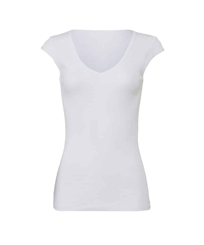 T-shirt donna collo V elasticizzata Bella Canvas BE8705 8 T-shirt donna collo V elasticizzata Bella Canvas BE8705 bianco