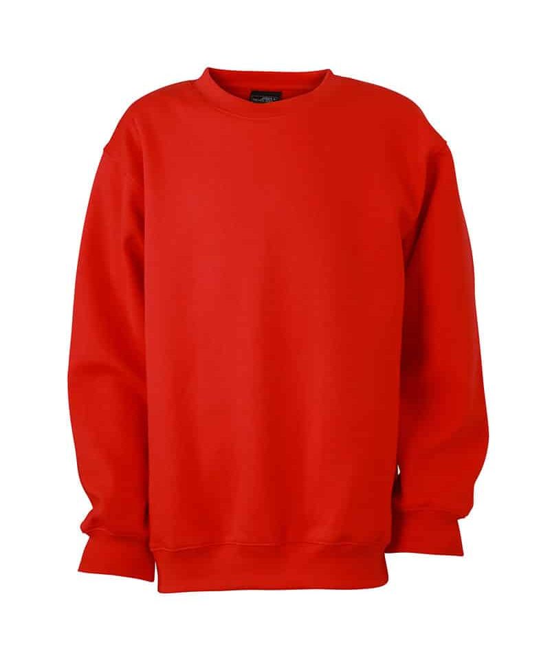 Felpe-bambino-personalizzate-girocollo-James-and-nicholson-JN040K-rosso-pomodoro