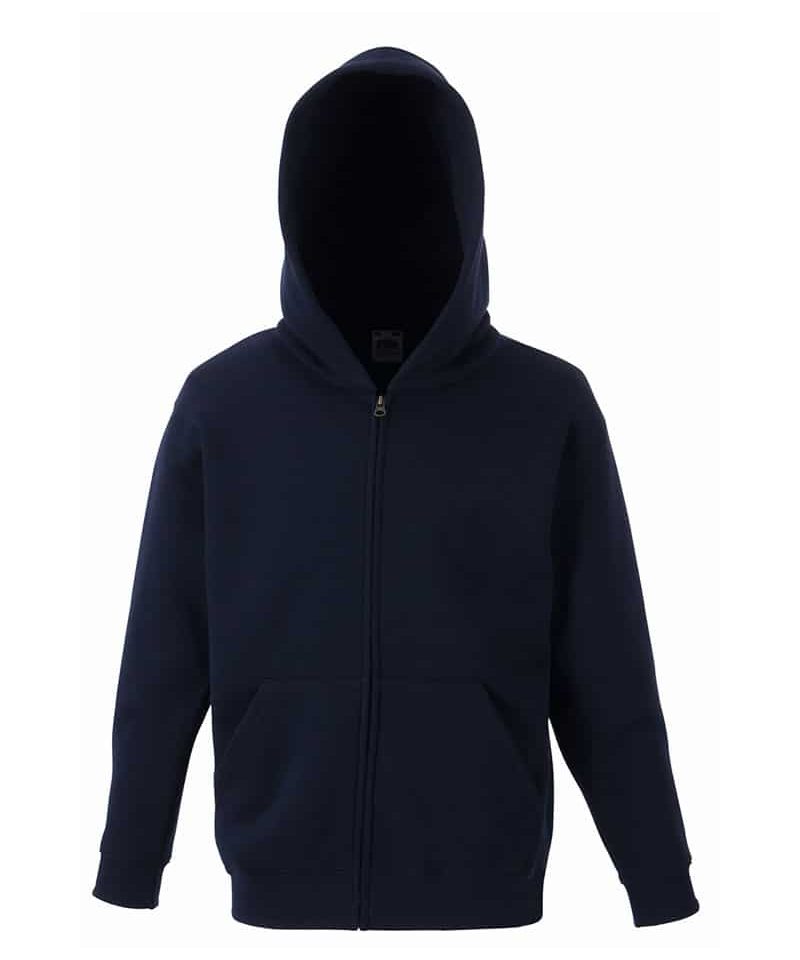 Felpe bambino cappuccio e zip Fruit of the Loom FR620350 blu-navy