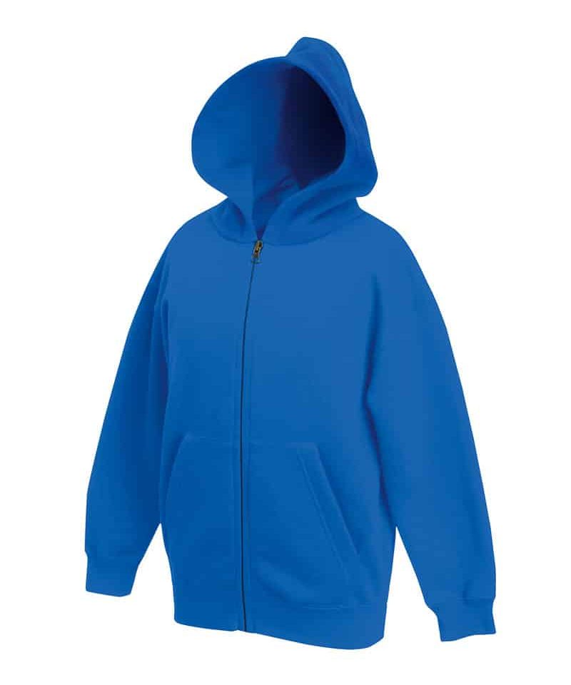 Felpe bambino cappuccio e zip Fruit of the Loom FR620350 blu-royal