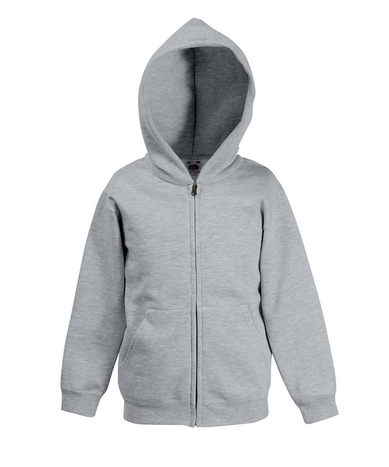 Felpe bambino cappuccio e zip Fruit of the Loom FR620350 grigio-melange