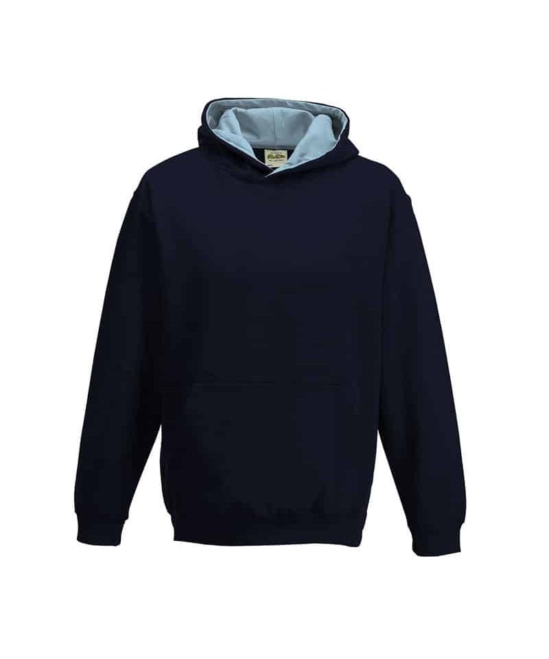 Felpe bambino bicolore Just Hood JH003J 22 felpe-bambino-bicolore-personalizzate-JH003J-blu-navy-azzurro