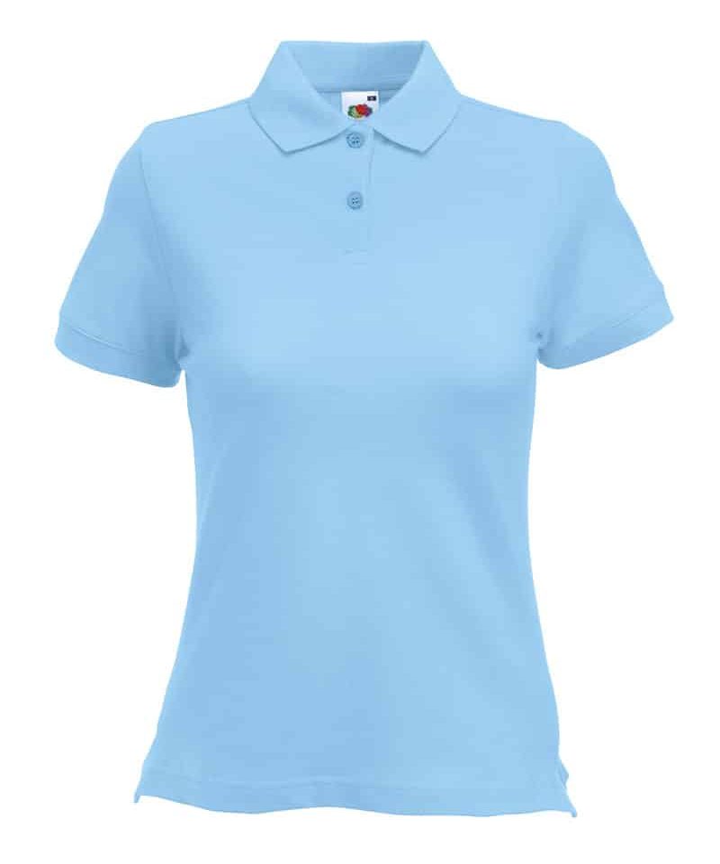 Polo-donna-elasticizzata-Fruit-of-the-Loom-FR635600-azzurro-cielo