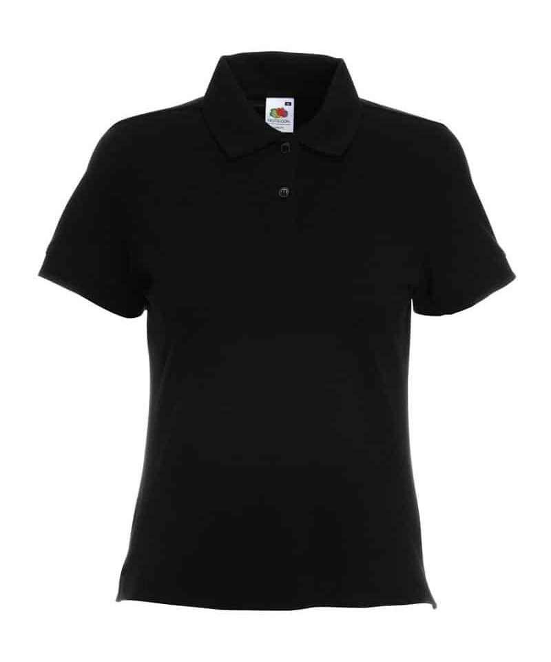 Polo-donna-elasticizzata-Fruit-of-the-Loom-FR635600-nero