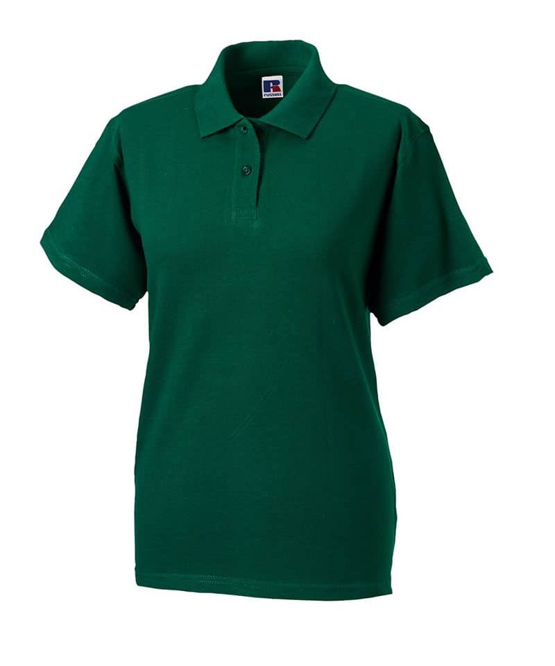Polo Donna cotone piquet con 2 bottoni tono su tono Russell JE569F 27 Polo-donna-piquet-Jerzees-JE569F-verde-bottiglia